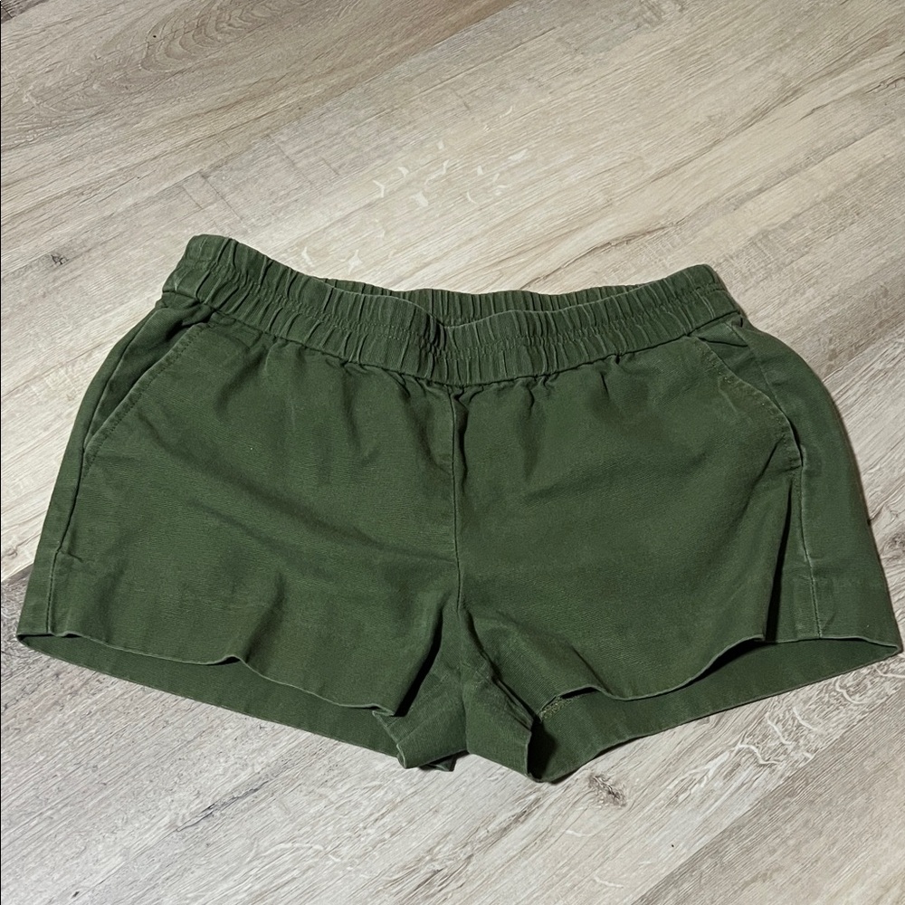 Jcrew, Women's Olive Green Casual Elastic-Waist Shorts